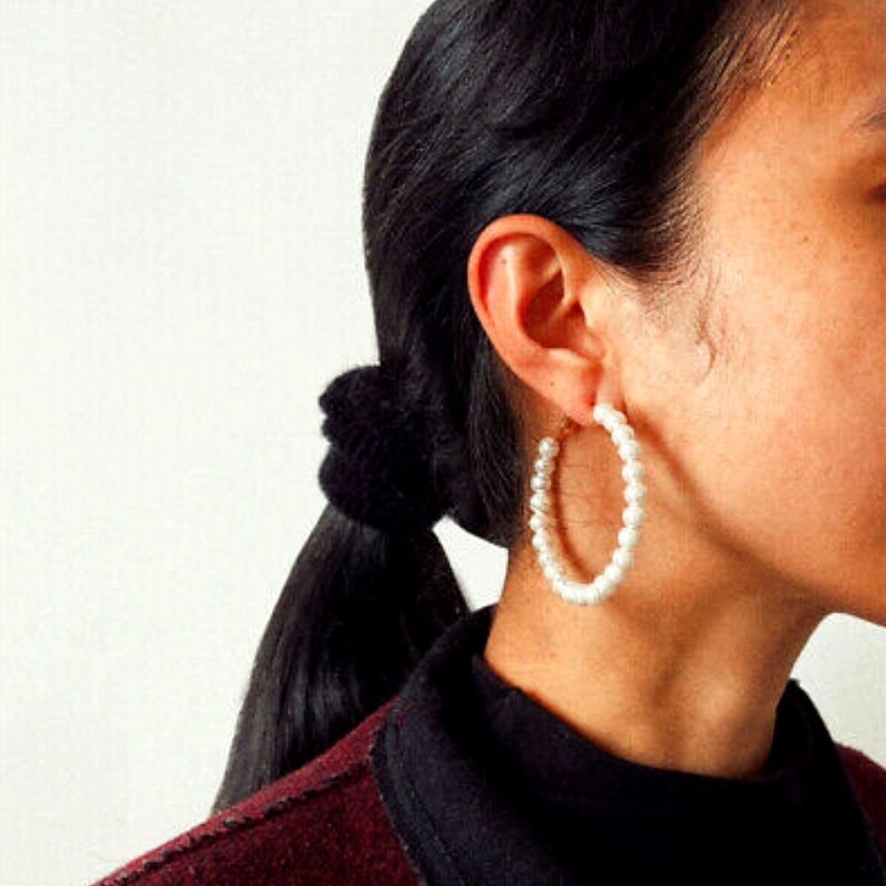 Pearl Hoop Earrings